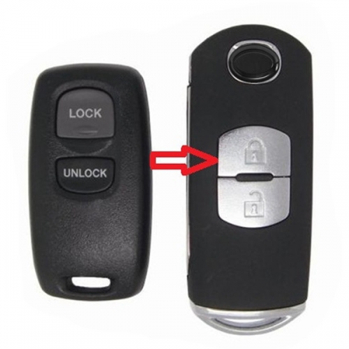 AS026008 2 button modified flip folding remote key shell for Mazda 3 6