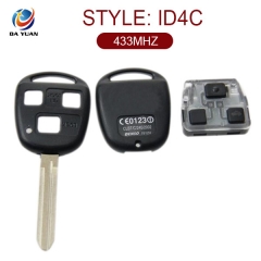 AK007003 for Toyota 3 Button for straight remote control key ID4C 433MHZ