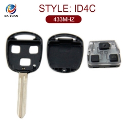 AK007003 for Toyota 3 Button for straight remote control key ID4C 433MHZ