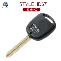 AK007002 for Toyota 3 Button for straight remote control key ID67 433MHZ