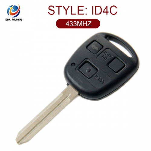 AK007003 for Toyota 3 Button for straight remote control key ID4C 433MHZ