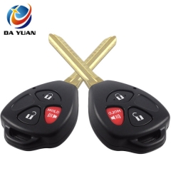 AS007050 For Toyota 3 Buttons Remote Uncut Black Flip Key Shell Without Battery