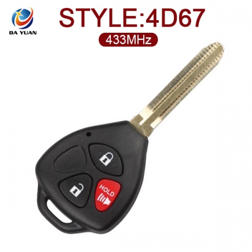 AK007048 for Toyota Hilux 2+1 button Remote Key 433MHz,4D-67chip MDL B42TA