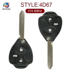 AK007036 for Toyota Printer Friendly Tell a Friend Toyota 3 button Remote Key(Toy47 blade) 314.4MHz 67 chip