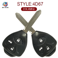 AK007036 for Toyota Printer Friendly Tell a Friend Toyota 3 button Remote Key(Toy47 blade) 314.4MHz 67 chip