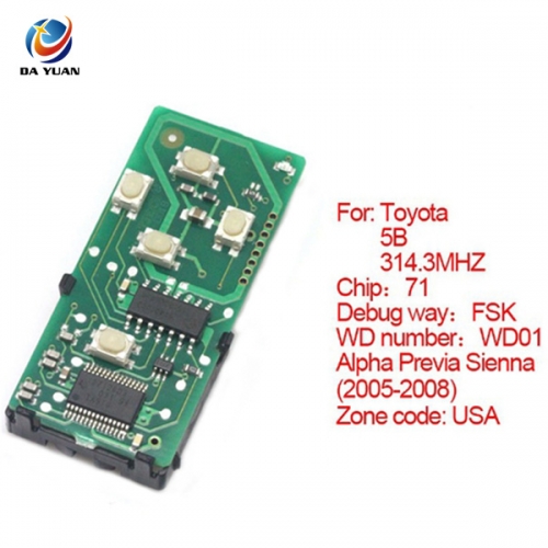 AK007050 FOR Toyota smart card board 5 buttons 314.3MHZ number 271451-6221-USA