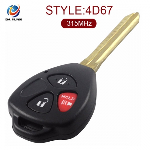 AK007047 for Toyota Highlander 2+1 button Remote Key(USA) 315MHz,4D-67 Chip inside