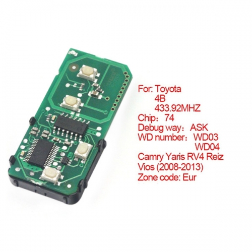 AK007055 for Toyota smart PCB board 433 MHZ 4 buttons NO.A433(use for Middle East country