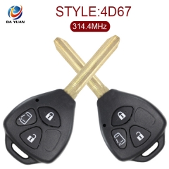 AK007042 for Toyota Japan 3 button Remote Key (Slide Door) 314.4MHz 67Chip