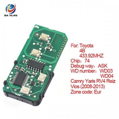 AK007054 for Toyota smart card board 4 buttons 433.92MHZ number 271451-3370-Eur