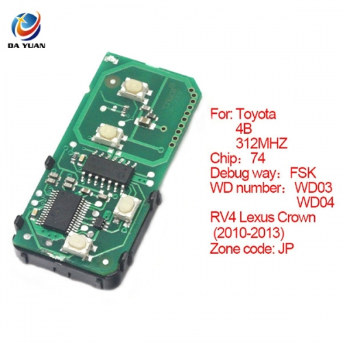 AK007062 Smart Card Board for Toyota 4 Buttons 314.3MHZ Number 271451-5290-USA