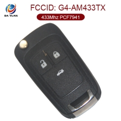 AK057006 for Vauxhall 3 Button Flip remote control key 433MHz ID46(PCF7941) G4-AM433TX