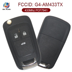 AK057006 for Vauxhall 3 Button Flip remote control key 433MHz ID46(PCF7941) G4-AM433TX