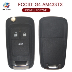 AK057006 for Vauxhall 3 Button Flip remote control key 433MHz ID46(PCF7941) G4-AM433TX