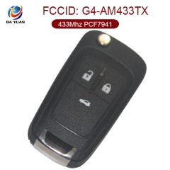 AK057006 for Vauxhall 3 Button Flip remote control key 433MHz ID46(PCF7941) G4-AM433TX