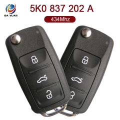 AK001037 for VW Flip Key 3 Button 434MHz ID48 5K0 837 202 A