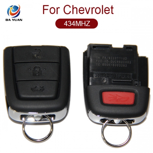 AK014035 for Chevrolet Remote Key 3+1 Button 434MHz OUC6000083 92207719D