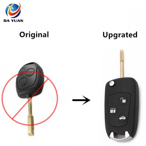 AS018025 Uncut Blank Flip Key Shell For Ford Focus Mondeo Fiesta Focus 3 Button Key Shell