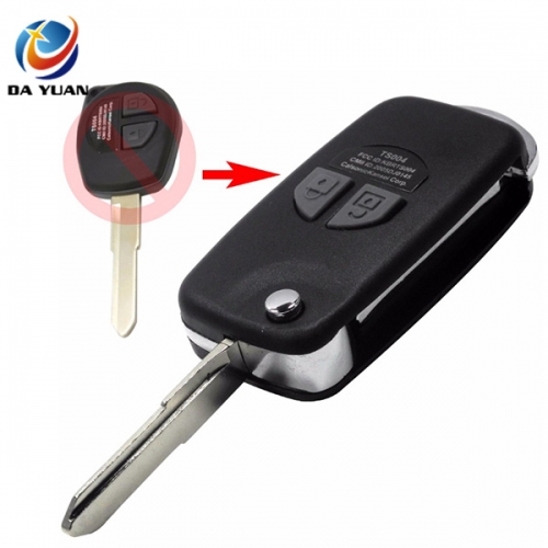 AS048014 Flip Folding Remote Key Case Shell fit for SUZUKI SX4 Swift 2 Button With Button Pad With sticker