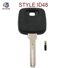 AK050004 Uncut Blade With Transponder ID48 Glass Chip Ignition Key Blank Insert for Volvo