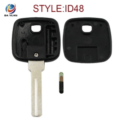 AK050004 Uncut Blade With Transponder ID48 Glass Chip Ignition Key Blank Insert for Volvo