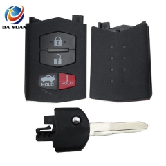 AS026020 4 Button For Mazda 3 5 6 RX-8 MX-5 CX-5 Miata CX-7 CX-9 05-1 Remote Folding Flip Key Fob case shell With Mazda Logo