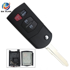 AS026020 4 Button For Mazda 3 5 6 RX-8 MX-5 CX-5 Miata CX-7 CX-9 05-1 Remote Folding Flip Key Fob case shell With Mazda Logo