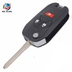 AS027034 Keyless Folding Shell Remote Key Case Fob 2+1 Button for Nissan Cube Juke Rogue