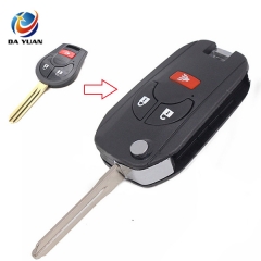 AS027034 Keyless Folding Shell Remote Key Case Fob 2+1 Button for Nissan Cube Juke Rogue