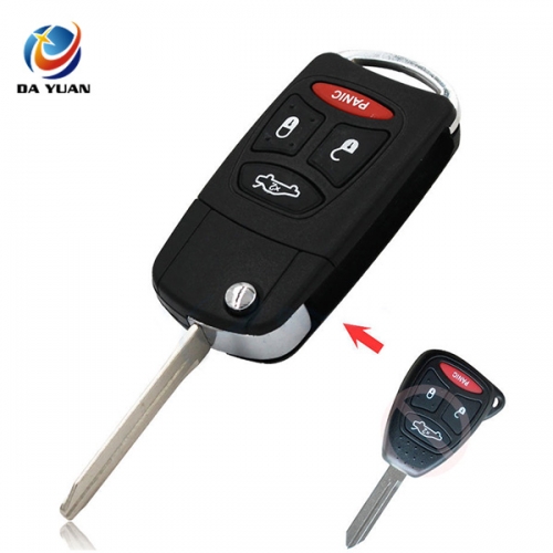 AS015041 Flip Folding Key Shell for CHRYSLER DODGE Durango Jeep Remote Key Case Fob 4 Button