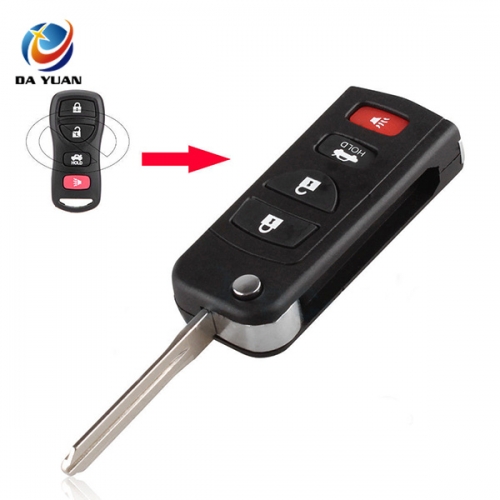 AS027032 3+1 button Remote Key Shell Case Folding Flip Fob For INFINITI for Nissan 4 Button