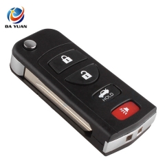 AS027032 3+1 button Remote Key Shell Case Folding Flip Fob For INFINITI for Nissan 4 Button