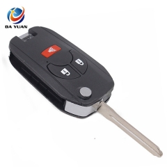 AS027034 Keyless Folding Shell Remote Key Case Fob 2+1 Button for Nissan Cube Juke Rogue