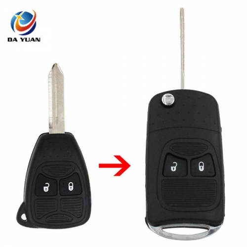 AS015042 2 Button Modified Remote Key Shell Folding Flip Key Case Fob For Chrysler