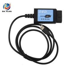 USB ELM327 V1.4 Plastic OBDII EOBD CANBUS Scanner with FT232RL Chip Software V2.1