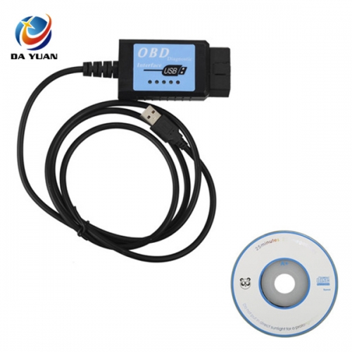 USB ELM327 V1.4 Plastic OBDII EOBD CANBUS Scanner with FT232RL Chip Software V2.1