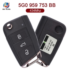 AK001076 for VW 3 Button Flip Key 434MHz 5G0 959 753 BB