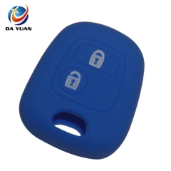 AS060001 For Peugeot silicone case 2 buttons car key bag in blue