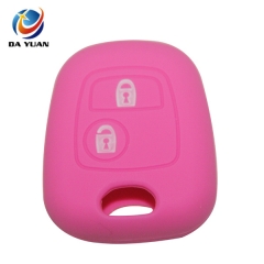 AS060004 For Peugeot silicone case 2 buttons pink car key bag