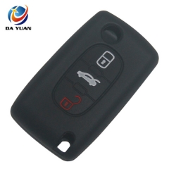 AS060015 For Peugeot silicone case 3 buttons black car key bag