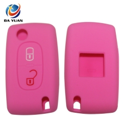 AS060010 For Peugeot silicone case 2 buttons pink car key bag