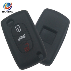 AS060015 For Peugeot silicone case 3 buttons black car key bag