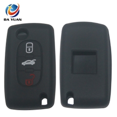 AS060015 For Peugeot silicone case 3 buttons black car key bag