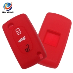 AS060011 For Peugeot silicone case 3 buttons red car key bag