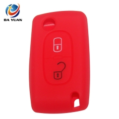 AS060007 For Peugeot silicone case key bag 2 button for car key in Red