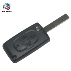 AS016024 Citroen 407 4 button flip key shell no battery place (CE0523)