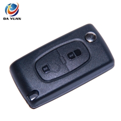 AS009044 for Peugeot 307 2 buttons flip remote key shell without groove blade with battery place(CE0536)