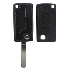 AS009043 for Peugeot 407 3 buttons flip key case light button no battery place with groove blade(CE0523)