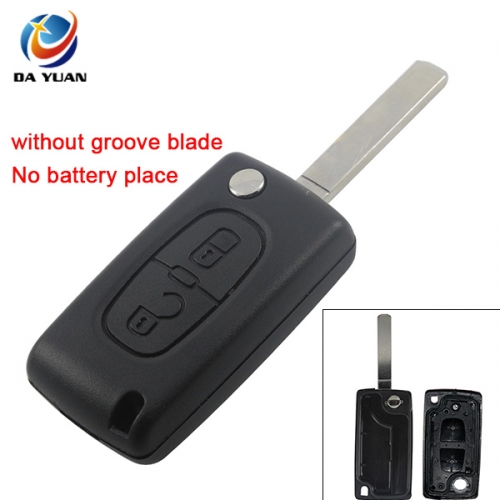 AS009045 For Peugeot 2 button 307 remote key shell no battery place without groove blade(CE0523)