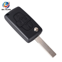 AS009042 For Peugeot 407 4 button flip key shell without groove blade no battery place CE0523